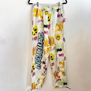 Insomniac Graffiti Jogger Pants Streetwear Mens Sz Medium Rave Festival